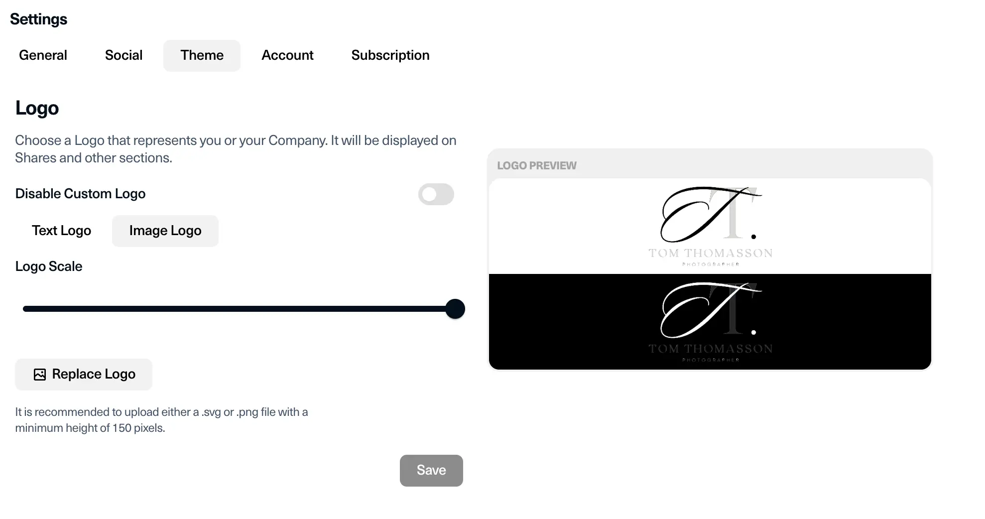 Importer un logo