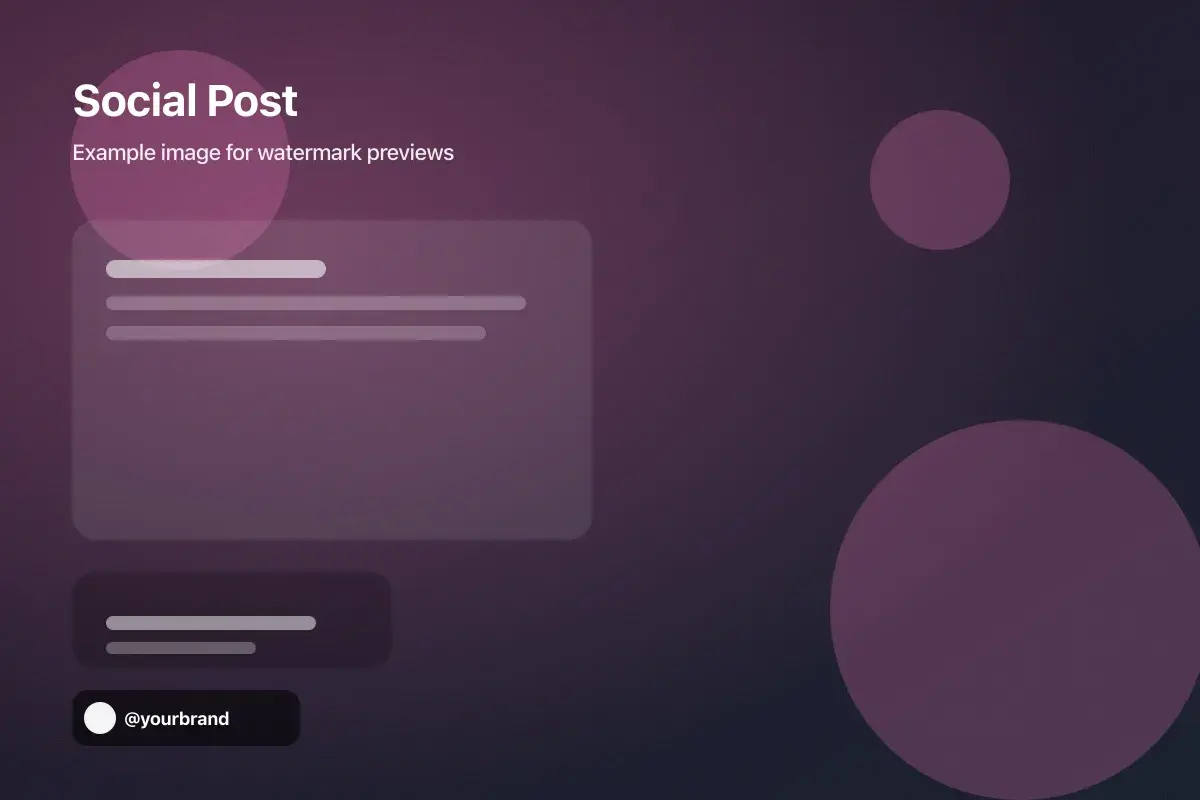 Example social image after adding a username watermark